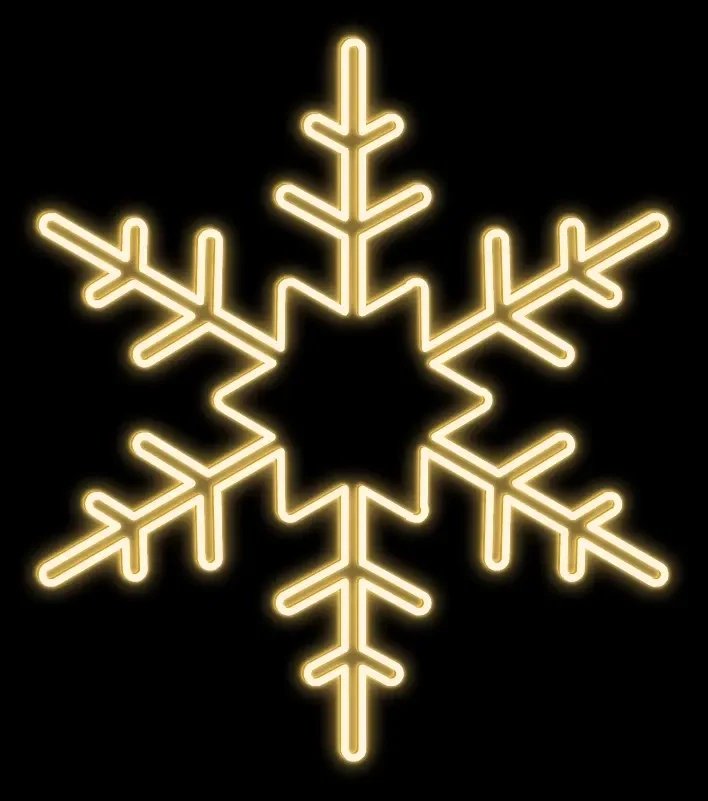 2D LED-Licht Schneeflocke XXV, hängend, 113 × 100 × 2 cm, warmweiß, 3D-Druck