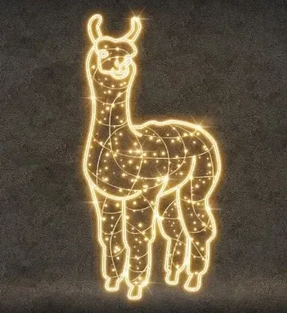 Eco Fix 2D LED-Leuchte Alpaka, hängend, 90 × 200 × 4 cm, warmweiß, 3D-Druck, gold