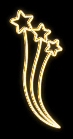 Easy Fix 2D LED-Lichtmotiv 3 Sterne, 90 × 200 cm, warmweiß, hängend, Aluminium