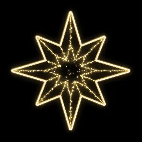 Easy Fix 2D LED-Sternenleuchte II., mit Geflecht, Ø 150 cm, warmweiß, hängend, 3D-Druck