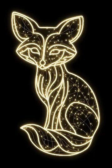 Eco Fix 2D LED-Lichtfuchs, hängend, 130 × 210 × 3 cm, warmweiß, 3D-Druck, DZX11184WS3