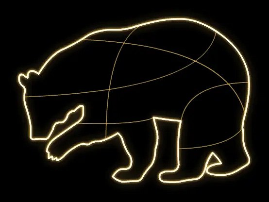 Easy Fix 2D LED-Lichtbär, 170 × 130 × 60 cm, warmweiß, stehend, 3D-Druck, Aluminium