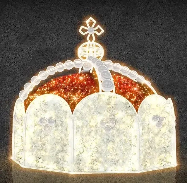 Easy Fix 2D LED-Leuchte Moravian Crown, 210 × 230 cm, warmweiß, stehend, Aluminium