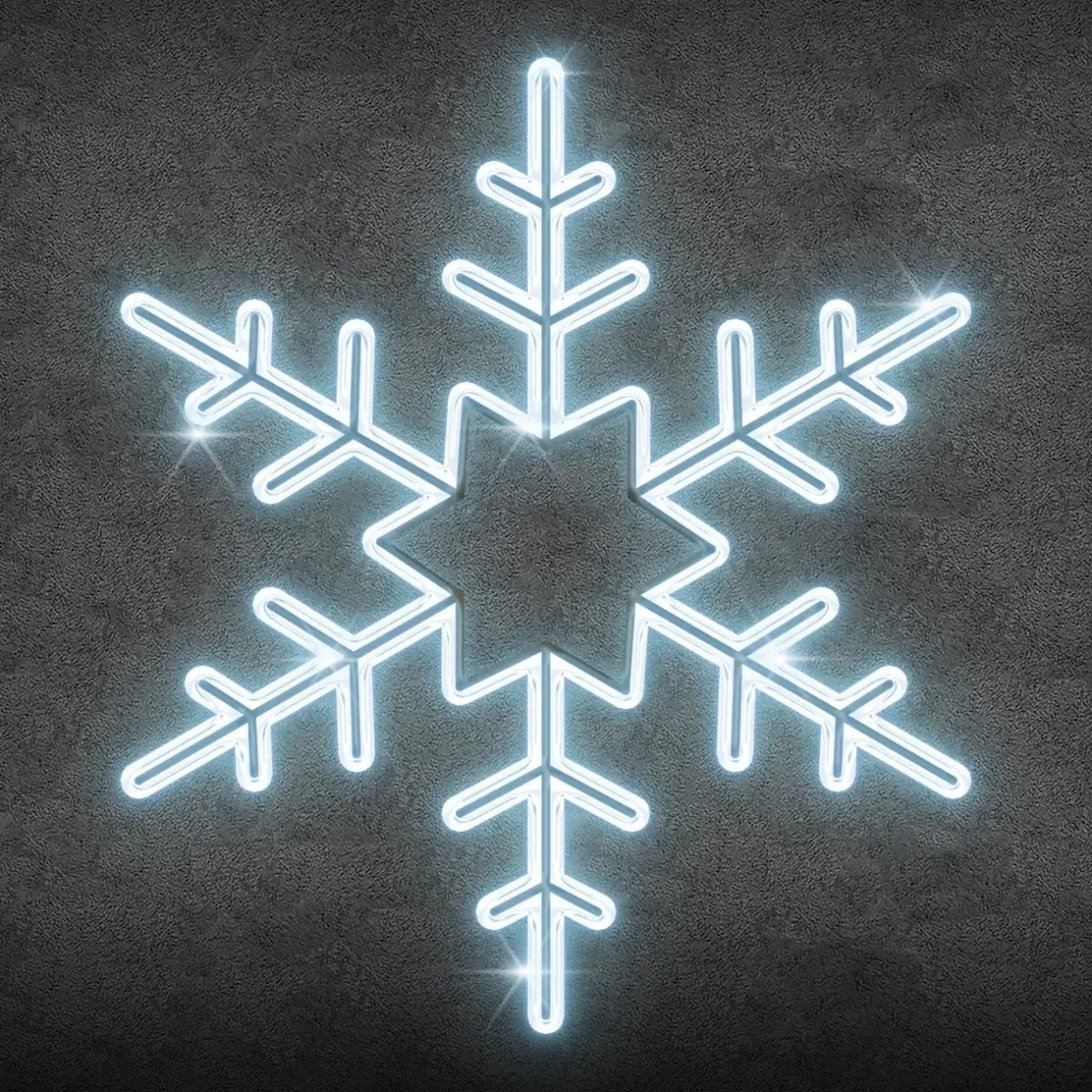 Easy Fix 2D LED-Sternleuchte Ø 100 cm, eisweiß, Bausatz für öffentliche Beleuchtung, Aluminium
