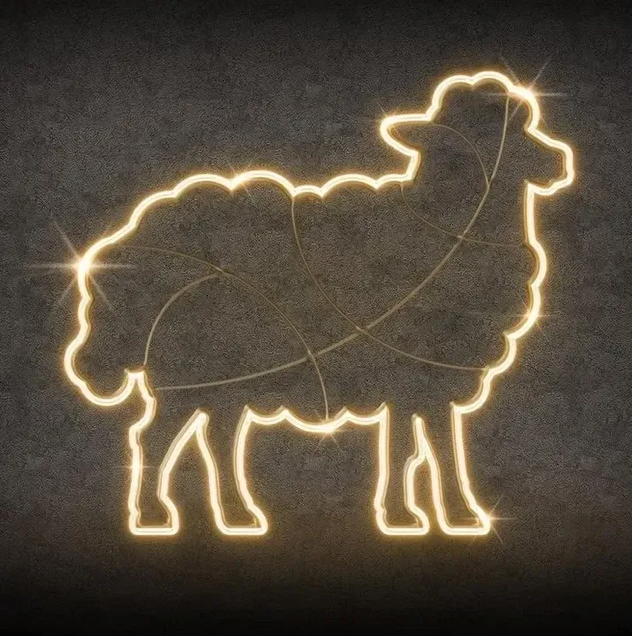 2D LED-Lichtschaf, 160 × 130 cm, warmweiß, stehend, Aluminium