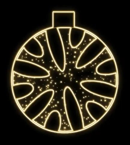Easy Fix 2D LED-Lichtornament II. mit Schneeflocke, hängend, 146 × 167 × 5 cm, warmweiß mit Flash, 3D-Druck