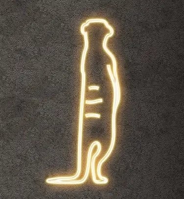 Eco Fix 2D LED-Leuchte Surikata, nach hinten gerichtet, hängend, 52 × 120 × 4 cm, warmweiß, 3D-Druck, gold