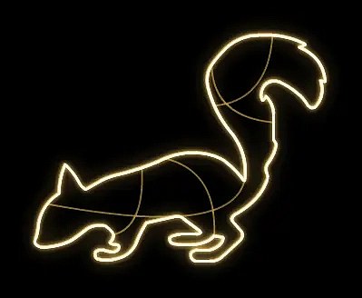 Eco Fix 2D LED-Leuchte Eichhörnchen, auf dem Boden, hängend, 175 × 135 × 3 cm, warmweiß, 3D-Druck, gold
