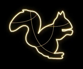 Eco Fix 2D LED-Leuchte Eichhörnchen, hängend, 103 × 73 × 3 cm, warmweiß, 3D-Druck, DZX1989WS1