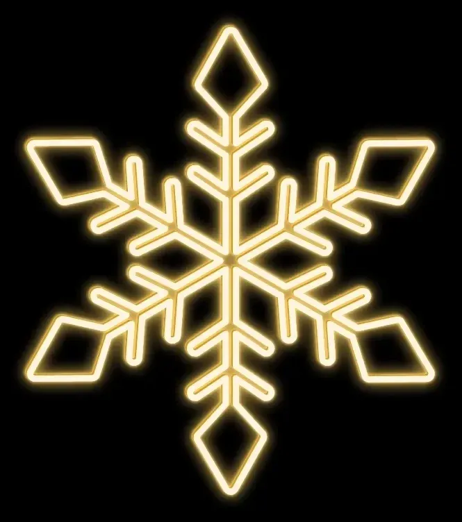 Easy Fix 2D LED-Licht Schneeflocke XI, gold, 93 × 93 × 3 cm, warmweiß, hängend, 3D-Druck