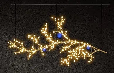 Eco Fix 2D LED-Lichtzweig, 182 × 97 × 10 cm, warmweiß, hängend, 3D-Druck