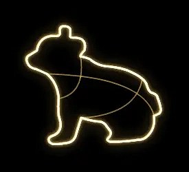 Easy Fix 2D LED-Lichtbär, 100 × 80 × 40 cm, warmweiß, stehend, 3D-Druck, Aluminium