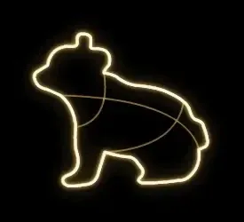 Easy Fix 2D LED-Lichtbär II, 100 × 80 × 40 cm, warmweiß, stehend, 3D-Druck, Aluminium