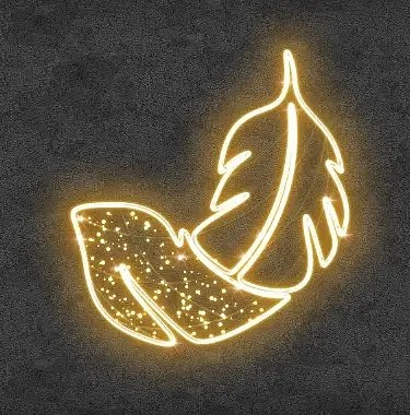 2D-LED-Lichtfeder 110 × 117 cm, warmweiß hängend, 3D-Druck