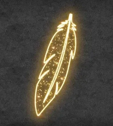 2D-LED-Lichtfeder, 50 × 121 cm, warmweiß, hängend, 3D-Druck