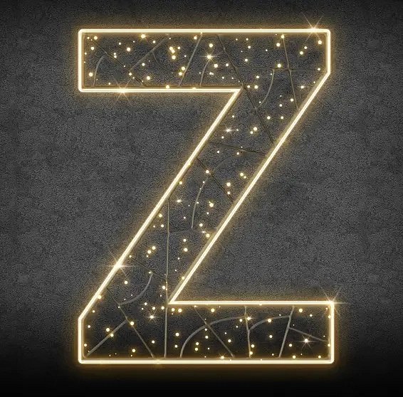 Eco Fix 2D LED-Leuchte Buchstabe Z, 97 ×123 × 3 cm, warmweiß, hängend, 3D-Druck