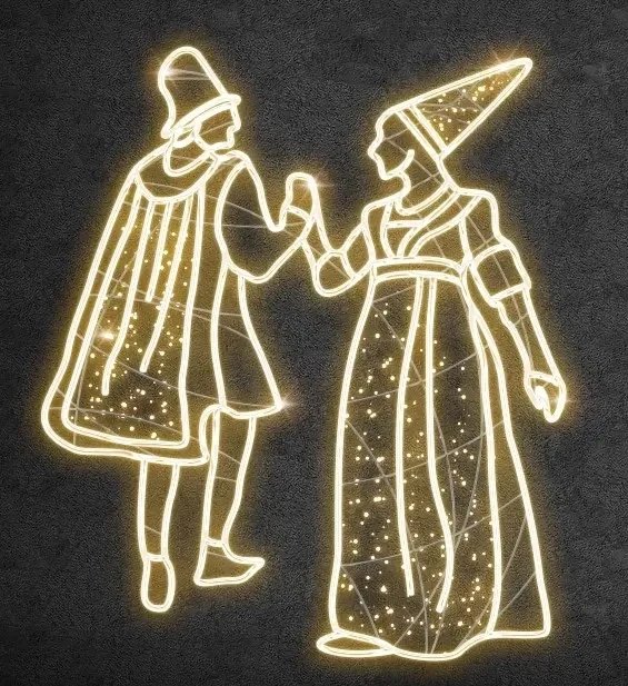 Eco Fix 2D LED-Lichttänzer, 173 × 210 × 60 cm, warmweiß, stehend, 3D-Druck