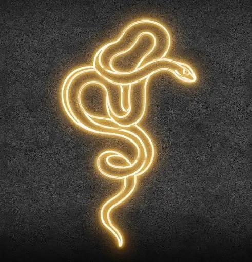 Eco Fix 2D LED-Lichtschlange, Klick, hängend, 89 × 146 × 4 cm, warmweiß, 3D-Druck, gold