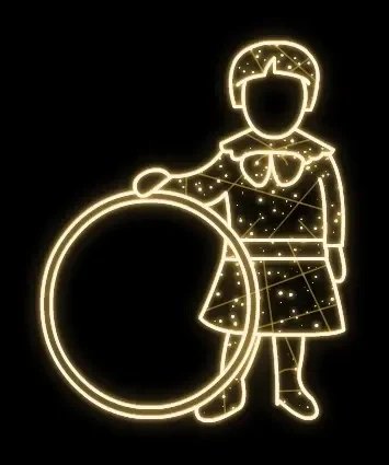 Easy Fix 2D LED-Lichtdekor, Kind, 170 × 145 × 60 cm, warmweiß, stehend, 3D-Druck