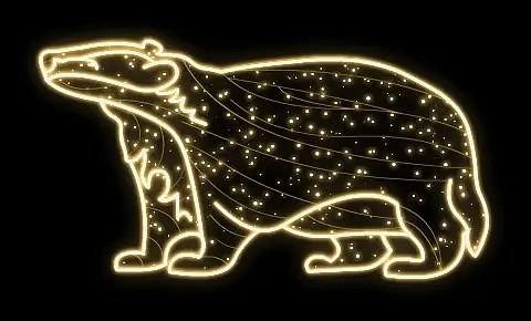 Easy Fix 2D LED-Leuchtdachs, 186 × 102 × 70 cm, warmweiß, stehend, 3D-Druck, Aluminium