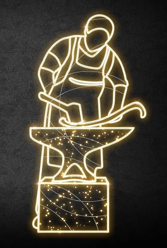 Eco Fix 2D LED-Lichtschmiede, 200 × 100 cm, warmweiß, stehend, 3D-Druck