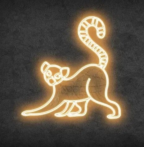 Eco Fix 2D LED-Lichtlemur, seitlich, hängend, 106 × 110 × 4 cm, warmweiß, 3D-Druck, gold