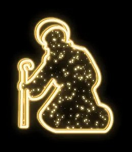 Eco Fix 2D LED-Lichtmotiv Joseph, 85 × 100 cm, warmweiß, stehend