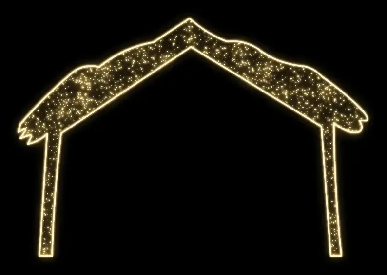 Eco Fix 2D LED-Lichtmotiv stabil, 270 × 185 cm, warmweiß, stehend, Aluminium