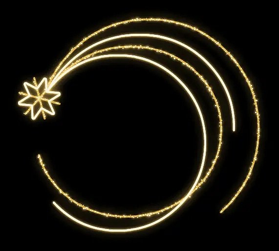 Easy Fix 2D LED-Licht Kometenmotiv, 150 × 145 × 60 cm, warmweiß, stehend, 3D-Druck