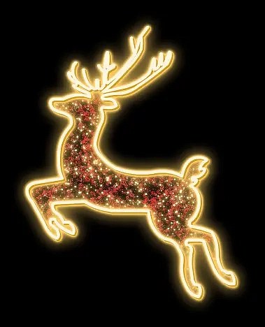 Easy Fix 2D LED-Hirschleuchte, hängend, 285 × 375 × 3 cm, warmweiß, Aluminium, roter Teppich