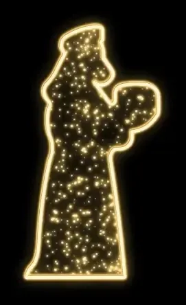 Easy Fix 2D LED-Lichtmotiv, König I, 105 × 185 × 50 cm, warmweiß, stehend