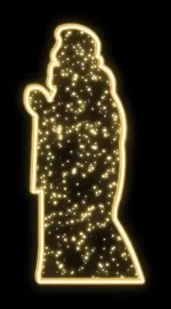Easy Fix 2D LED-Lichtmotiv, König III, 80 × 190 × 50 cm, warmweiß, stehend