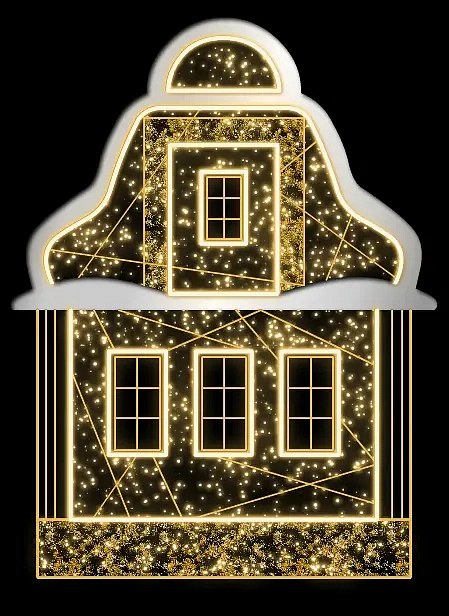 Eco Fix 2D LED-Lichtmotiv, Boden, 165 × 220 cm, warmweiß, stehend, Aluminium