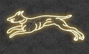 Easy Fix 2D LED Light Dog I, weiß, 55 × 150 cm, warmweiß, stehend, 3D-Druck, Aluminium
