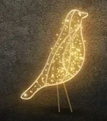 Eco Fix 2D LED-Lichtvogel, 90 × 64 × 5 cm, warmweiß, stehend, Aluminium