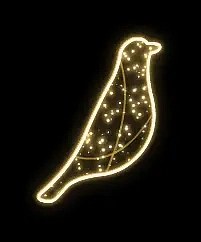 Easy Fix 2D LED-Lichtvogel, mit Geflecht, hängend, 90 × 34 × 5 cm, warmweiß, Aluminium