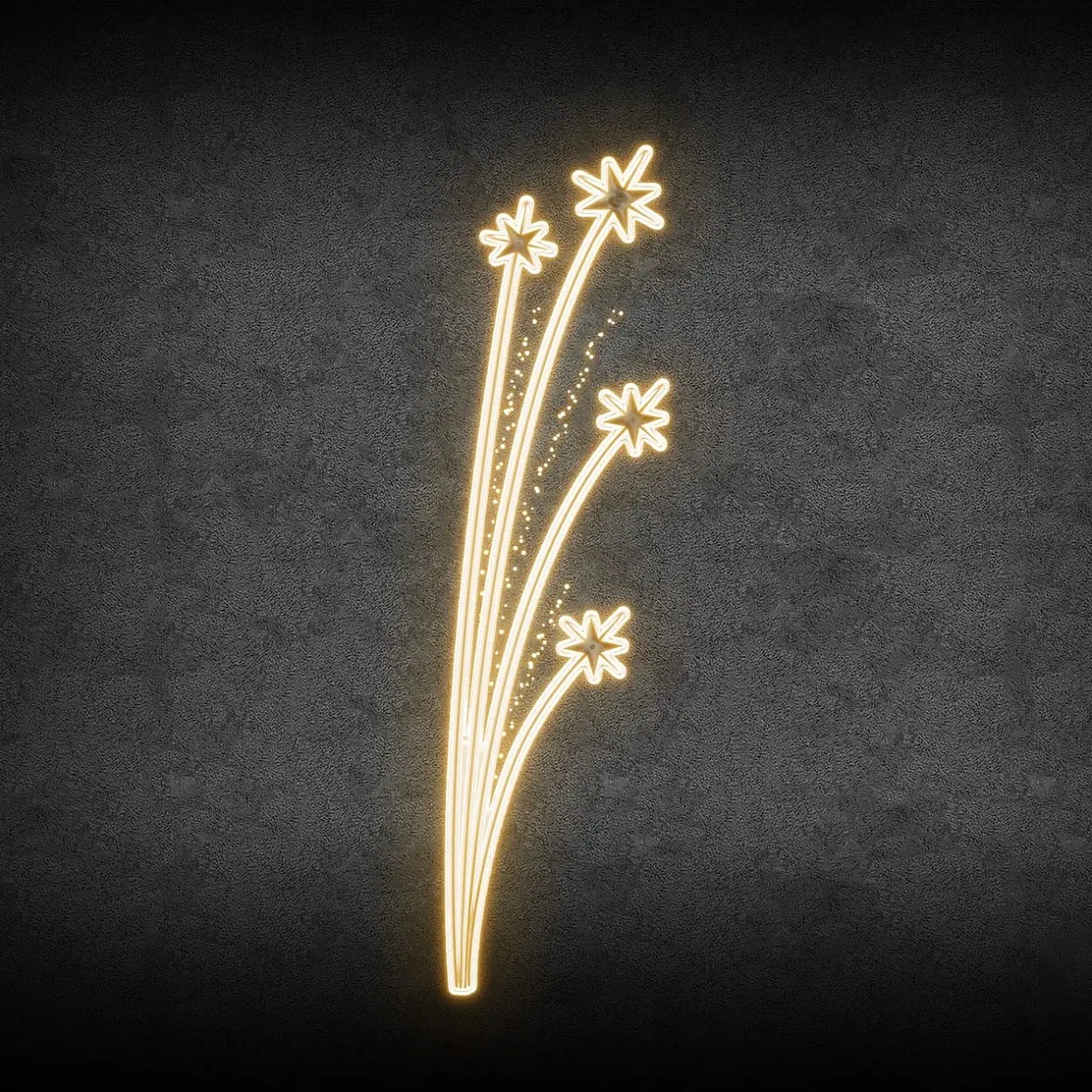 Easy Fix 2D LED-Sternenlichtdekor, 65 × 200 cm, warmweiß mit eisweißer Kette, Dekor für öffentliche Beleuchtung, Aluminium