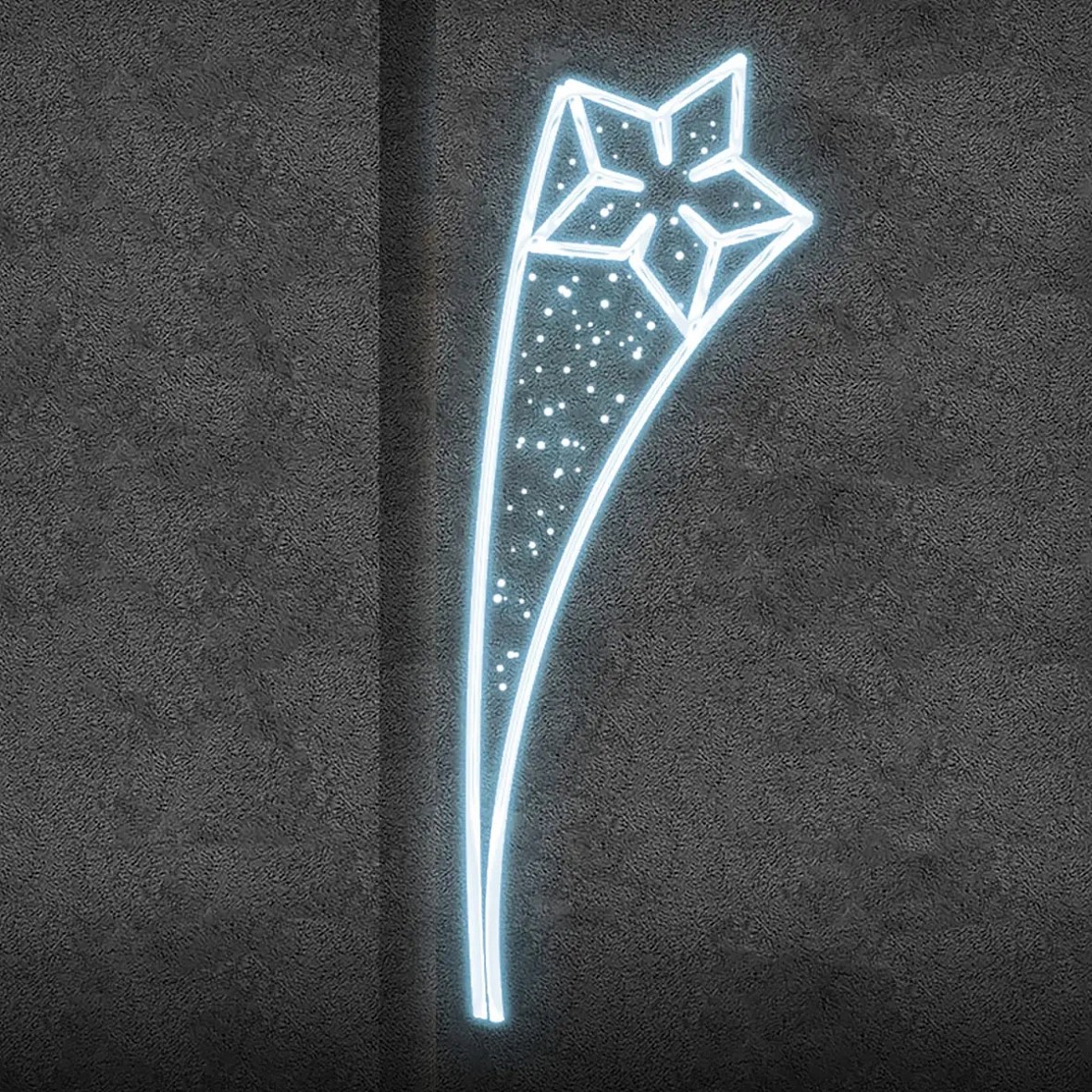 Easy Fix 2D LED-Lichtdekor Sternanis, 50 × 140 cm, eisweiß, Dekor für öffentliche Beleuchtung, Aluminium