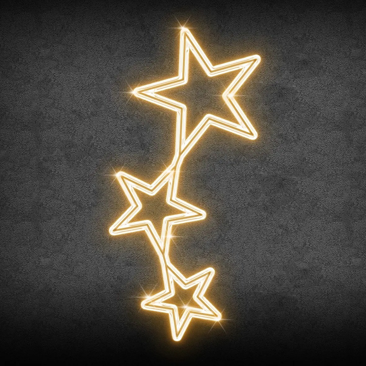 Easy Fix 2D LED-Lichtdekor für öffentliche Beleuchtungssterne, 125 × 280 cm, warmweiß, Aluminium