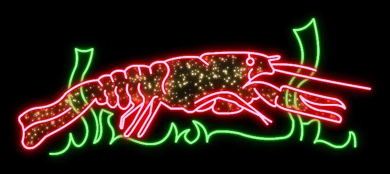 2D-LED-Lichtkrabbe, 185 × 100 cm, stehend, 3D-Druck