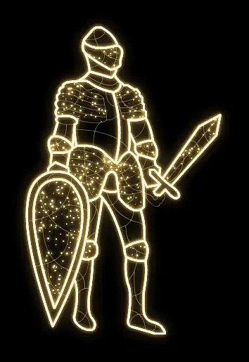 Easy Fix 2D LED Light Knight II, 145 × 230 × 60 cm, warmweiß, stehend, 3D-Druck