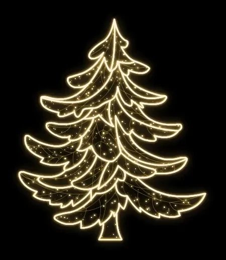 Easy Fix 2D LED-Baumleuchte, 242 × 180 cm, warmweiß, stehend, 3D-Druck