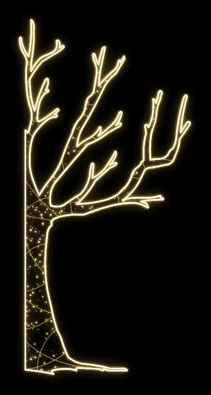 Easy Fix 2D LED-Lichtbaum, rechts, 120 × 245 × 60 cm, warmweiß, stehend, 3D-Druck