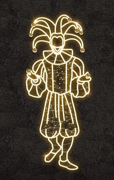 Easy Fix 2D LED-Lichtclown, 210 × 90 cm, warmweiß, stehend, 3D-Druck