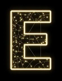 2D-LED-Leuchte Buchstabe E, 85 × 120 cm, warmweiß, 36 V, 13 W, 5 kg, 1 Stück