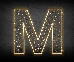2D-LED-Leuchte Buchstabe M, 120 × 120 cm, warmweiß, 36 V, 13 W, 5 kg, 1 Stück