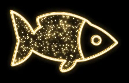 Easy Fix 2D Lichtfisch, 150 × 90 cm, warmweiß, stehend, Aluminium