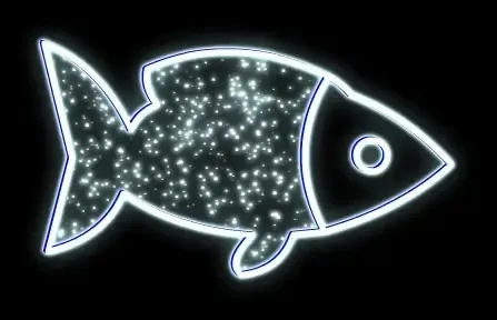 Easy Fix 2D Lichtfisch, 90 × 150 cm, eisweiß, stehend, Aluminium
