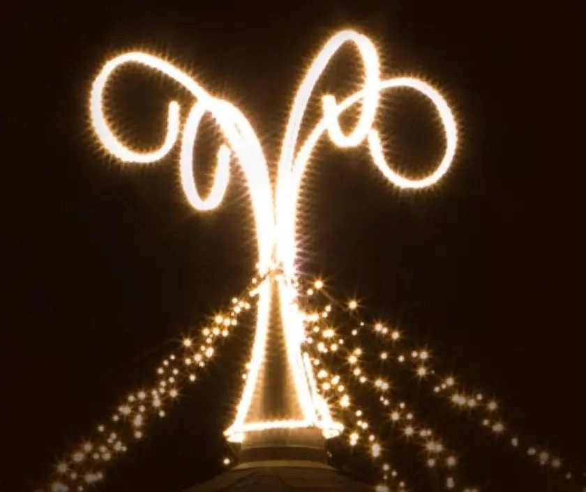 Easy Fix 3D LED-Lichtbrunnen, 160 × 200 cm, warmweiß, stehend, Aluminium