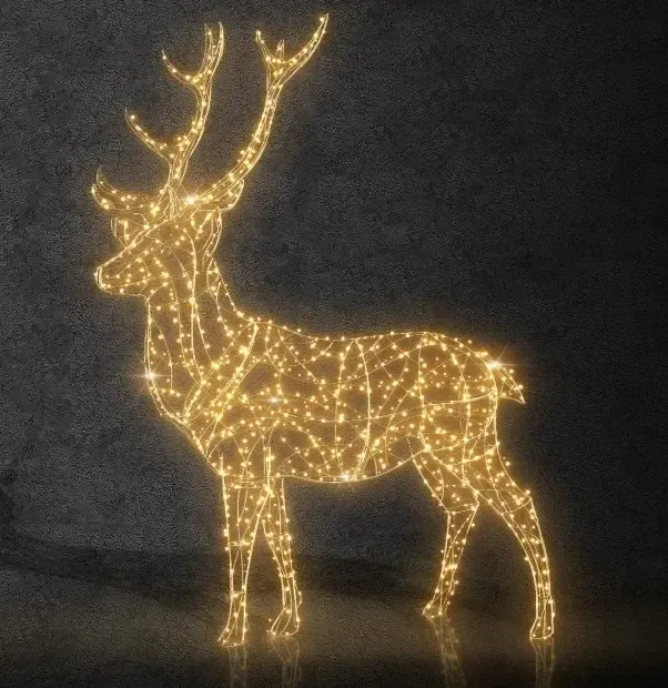 Eco Fix 3D LED-Leuchthirsch 500 cm, eisweiß, Aluminium